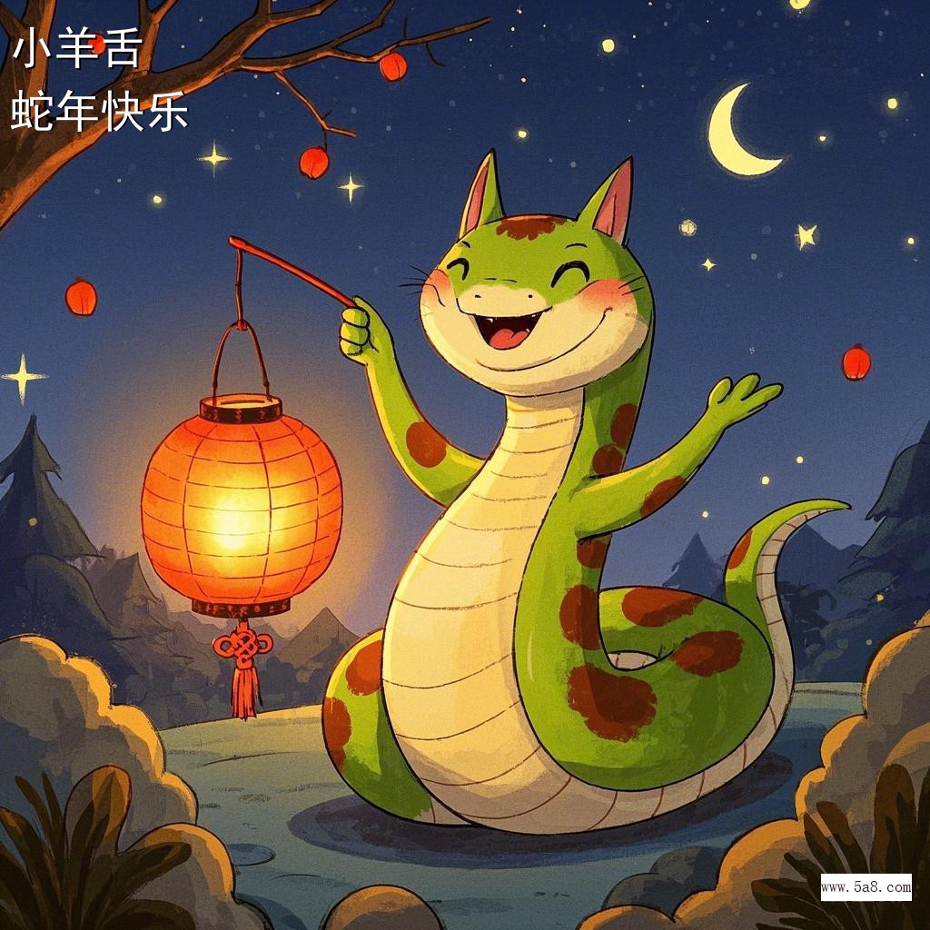 蛇年快乐小羊舌搞笑图片