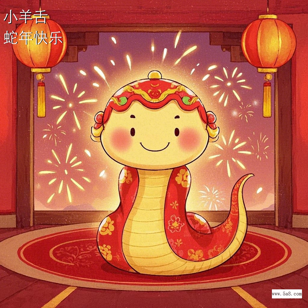 蛇年快乐小羊舌搞笑图片