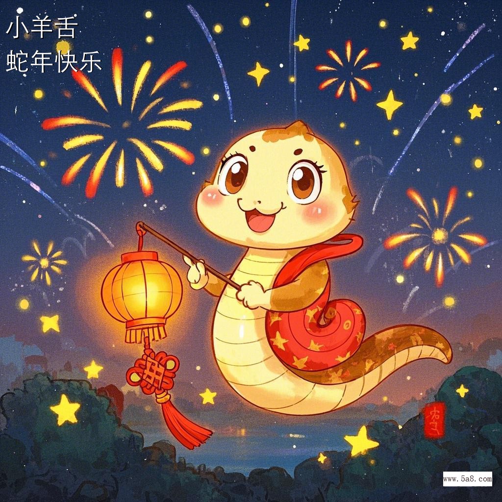 蛇年快乐小羊舌搞笑图片